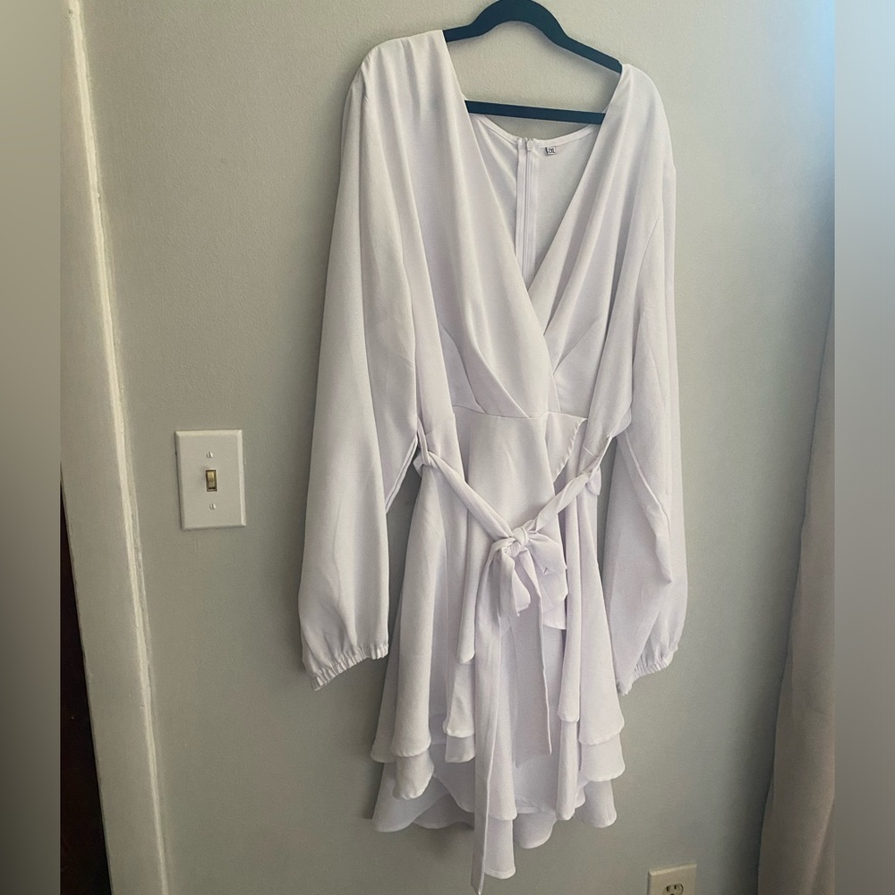 White wrap dress